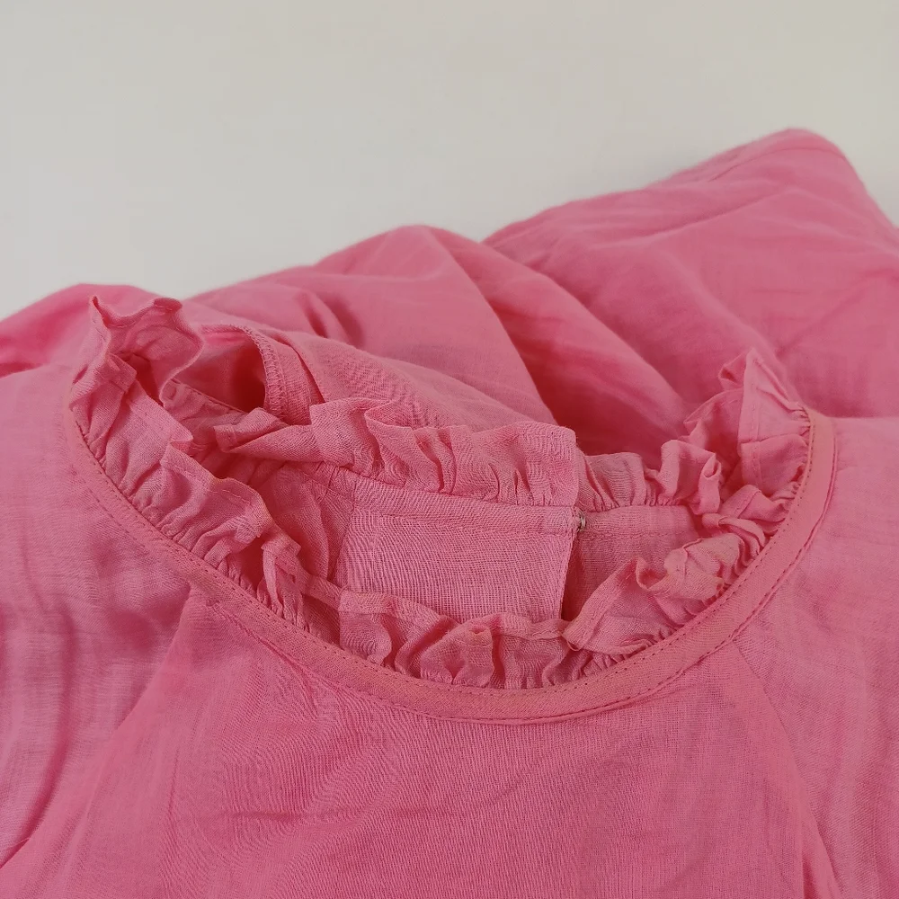 Veronica Beard Keely Tiered Mini Dress Size 4 Women Preppy Ramie In Dark Peony